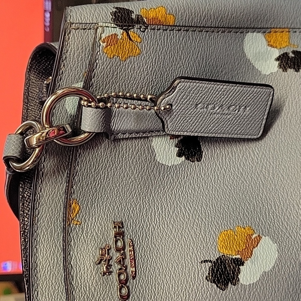 Coach #38417 Floral Gray Minette Women's Bag Preloved - Picture 9 of 13